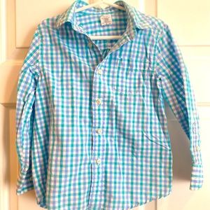 J. Crew Crewcuts button down shirt in blue check pattern. Size 4-5